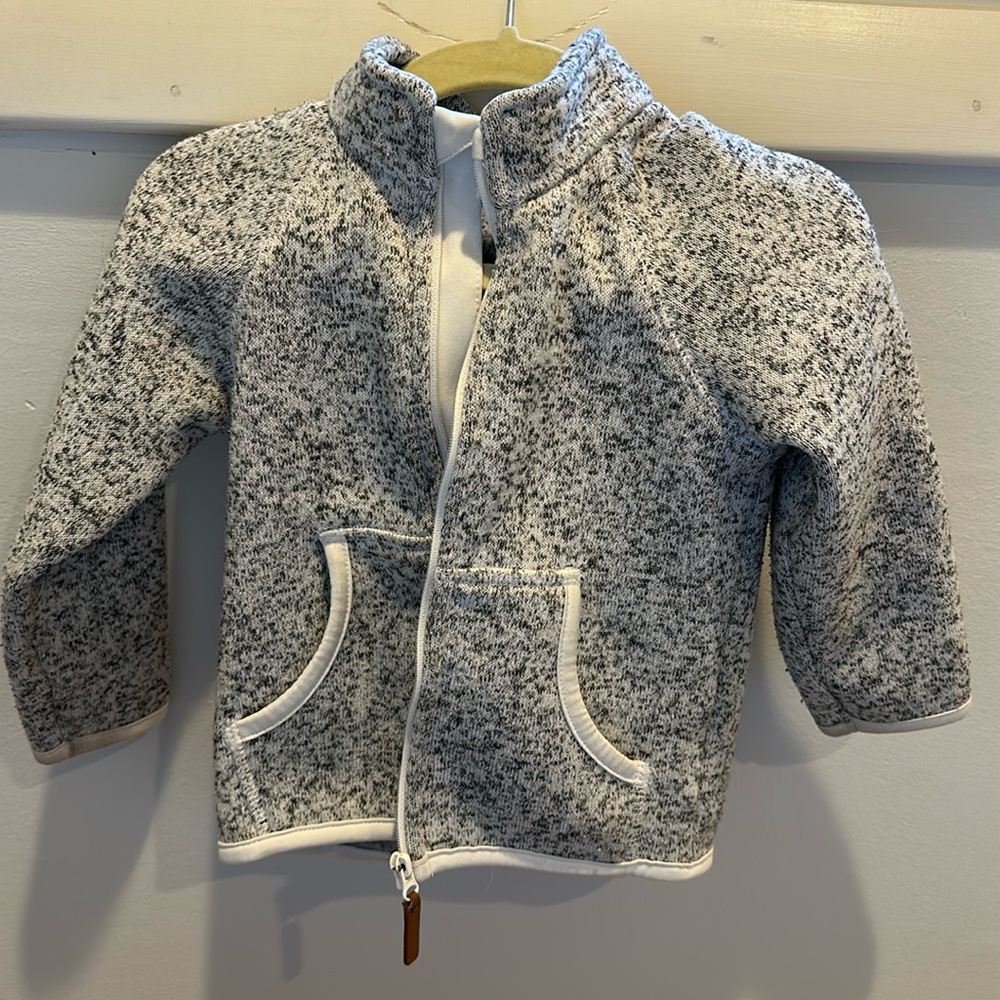 H&M grey fleece zip up sweatshirt/coat